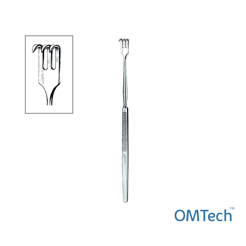 Гачок хірургічний, 3 зубці, гострий, довжина 16,5 см INSIDEMED